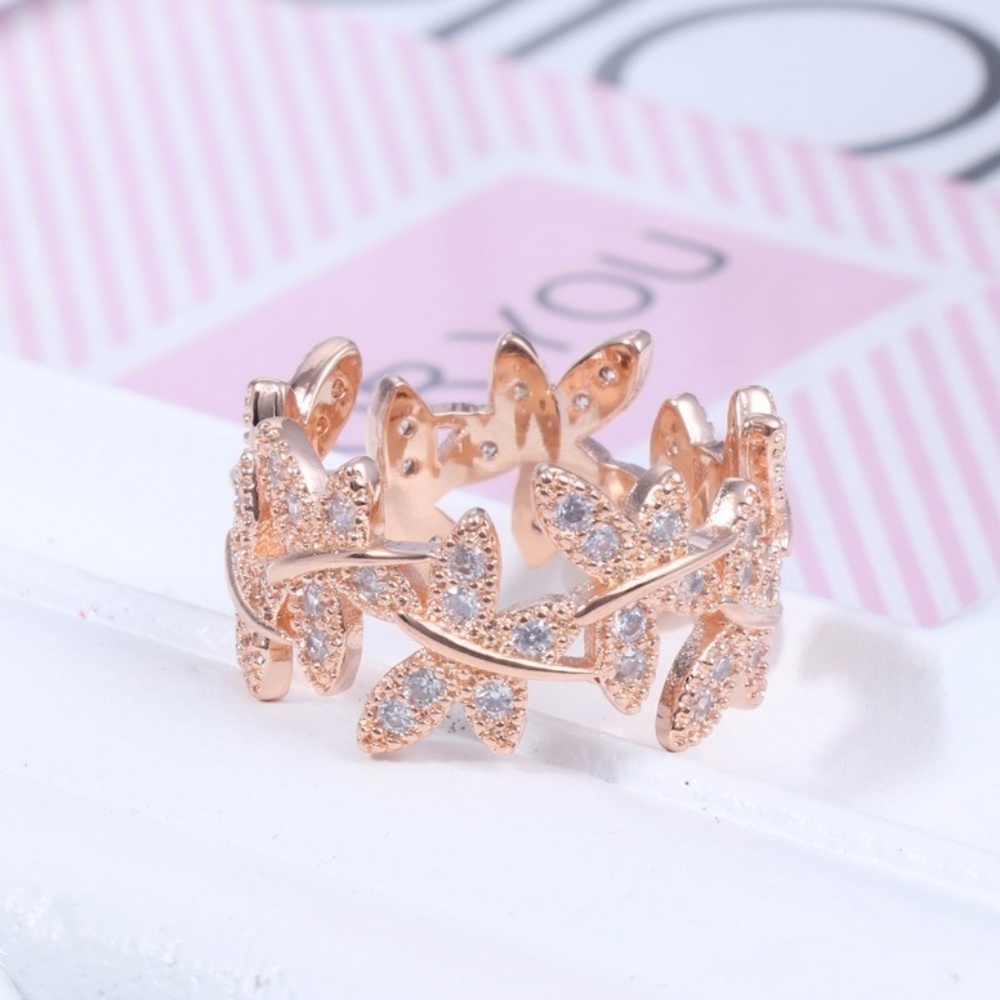 New Rose Gold or Silver Butterfly Ring You Pick
